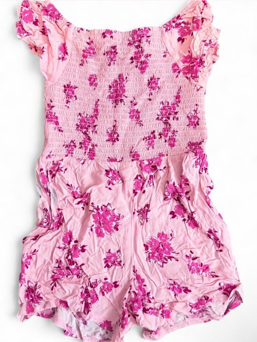 Place Girls‎ 7/8 Pink Floral Summer Spring Vacation Romper